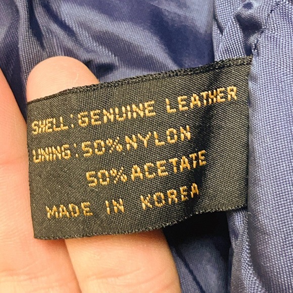 Vintage Patchwork Leather Bomber Jacket Men's M Colorful 80s 90s Lined Korea - Picture 11 of 12